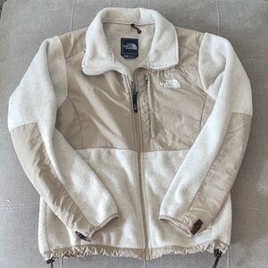 The North Face Tan and White Fleece Jacket